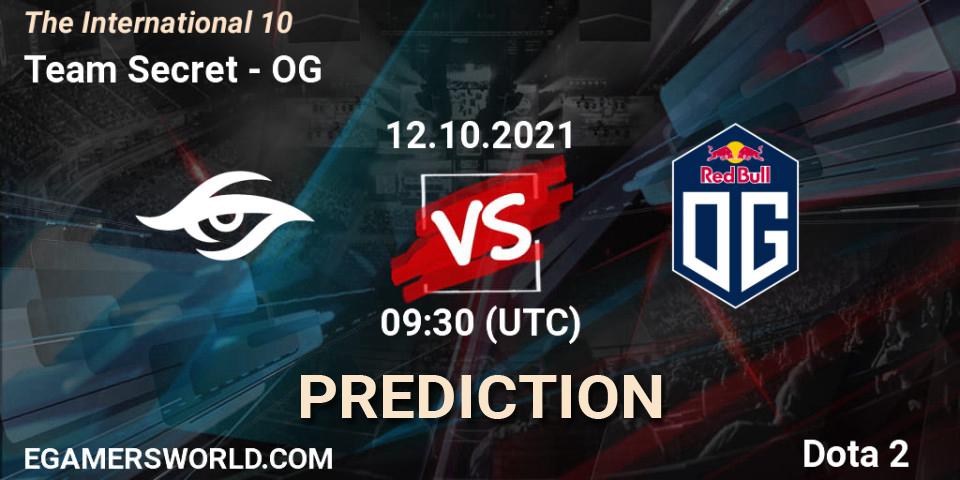 Team Secret vs OG: Match Prediction. 12.10.2021 at 12:10, Dota 2, The Internationa 2021