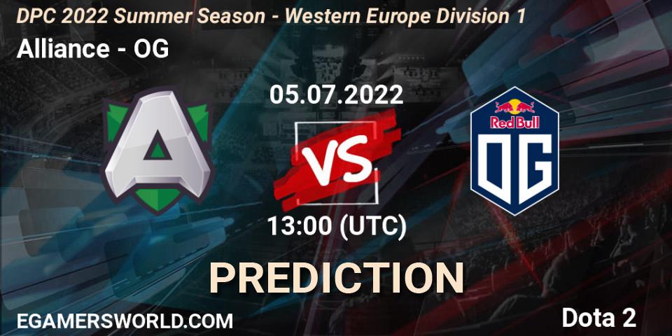 Alliance vs OG: Match Prediction. 05.07.2022 at 12:56, Dota 2, DPC WEU 2021/2022 Tour 3: Division I