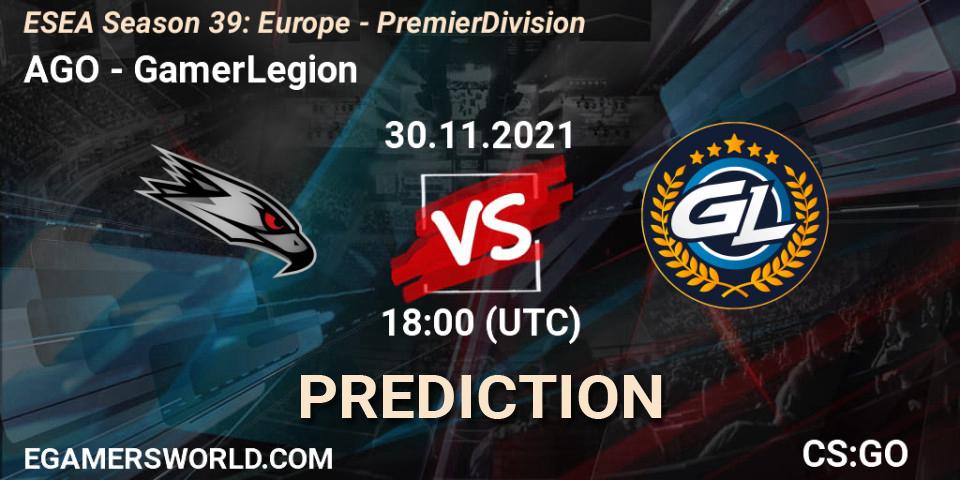 AGO vs GamerLegion: Match Prediction. 06.12.21, CS2 (CS:GO), ESEA Season 39: Europe - Premier Division