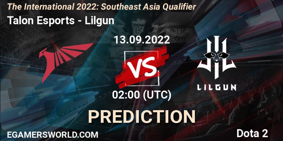 Talon Esports vs Lilgun: Match Prediction. 13.09.22, Dota 2, The International 2022: Southeast Asia Qualifier
