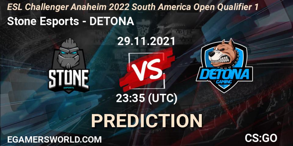 Stone Esports vs DETONA: Match Prediction. 30.11.21, CS2 (CS:GO), ESL Challenger Anaheim 2022 South America Open Qualifier 1