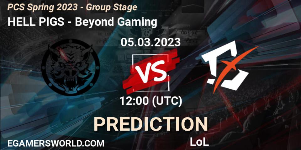 HELL PIGS vs Beyond Gaming: Match Prediction. 19.02.2023 at 10:15, LoL, PCS Spring 2023 - Group Stage