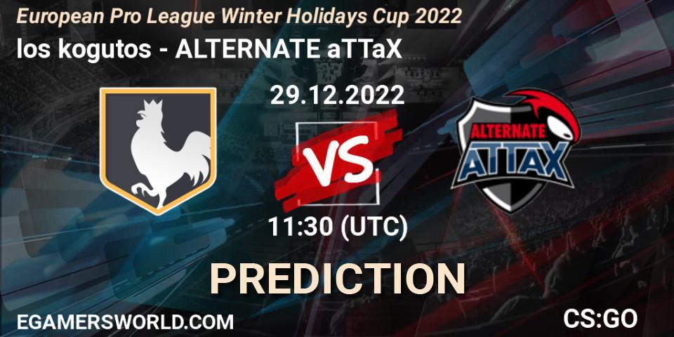 los kogutos vs ALTERNATE aTTaX: Match Prediction. 29.12.22, CS2 (CS:GO), European Pro League Winter Holidays Cup 2022