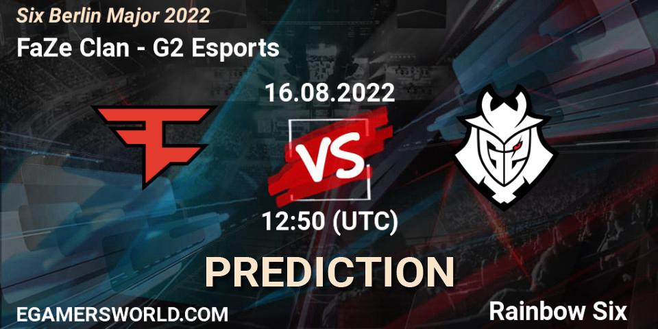 FaZe Clan vs G2 Esports: Match Prediction. 16.08.2022 at 12:50, Rainbow Six, Six Berlin Major 2022