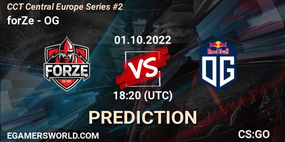 forZe vs OG: Match Prediction. 01.10.22, CS2 (CS:GO), CCT Central Europe Series #2