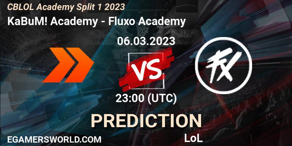 KaBuM! Academy vs Fluxo Academy: Match Prediction. 06.03.2023 at 23:00, LoL, CBLOL Academy Split 1 2023