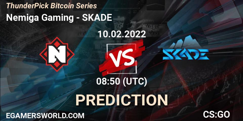 Nemiga Gaming vs SKADE: Match Prediction. 10.02.2022 at 08:50, Counter-Strike (CS2), ThunderPick Bitcoin Series