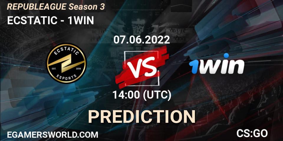 ECSTATIC vs 1WIN: Match Prediction. 07.06.2022 at 14:00, Counter-Strike (CS2), REPUBLEAGUE Season 3