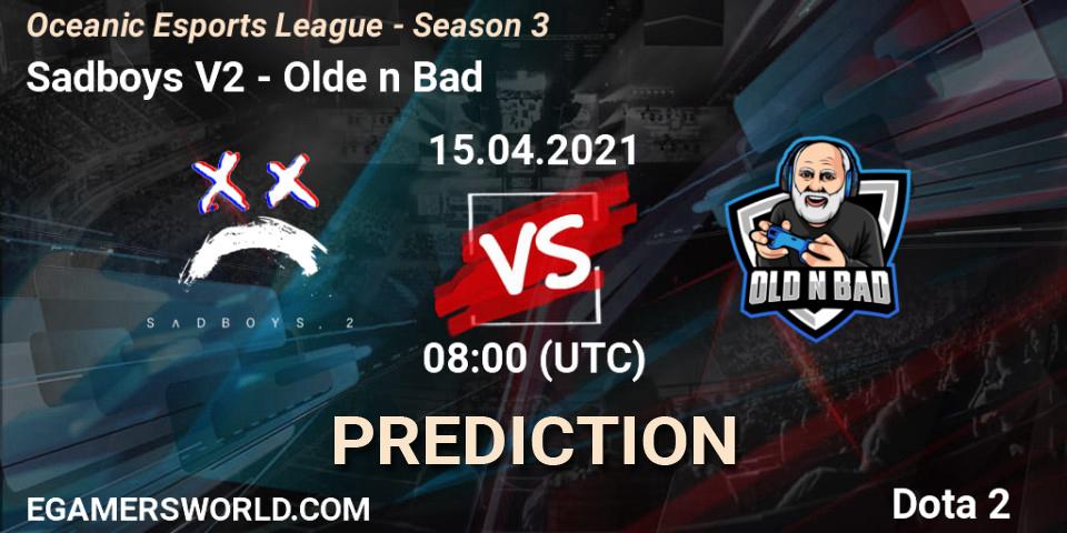 Sadboys V2 vs Olde n Bad: Match Prediction. 15.04.2021 at 08:00, Dota 2, Oceanic Esports League - Season 3