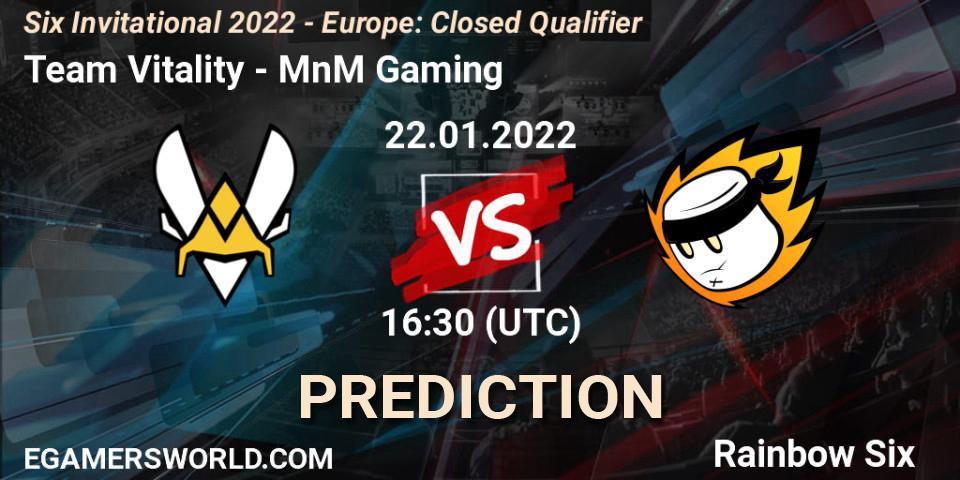 Team Vitality vs MnM Gaming: Match Prediction. 22.01.22, Rainbow Six, Six Invitational 2022 - Europe: Closed Qualifier