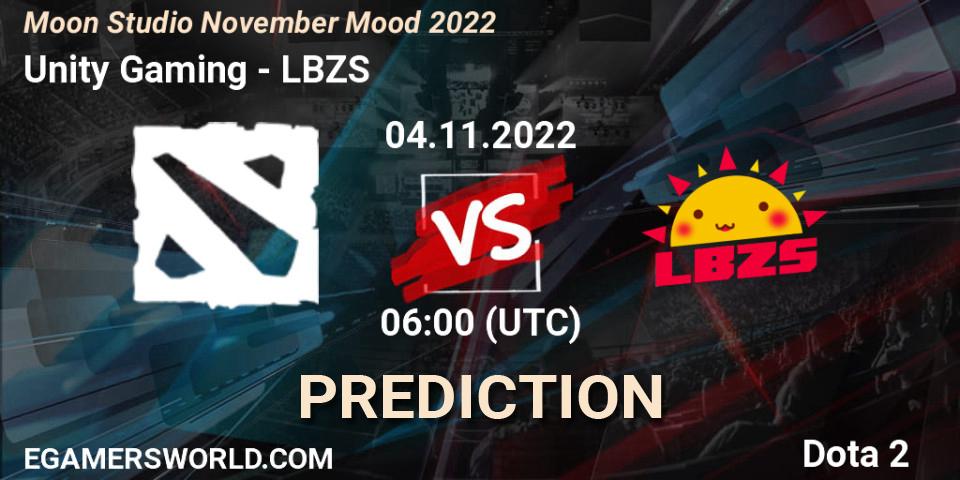 Unity Gaming vs LBZS: Match Prediction. 04.11.2022 at 06:02, Dota 2, Moon Studio November Mood 2022