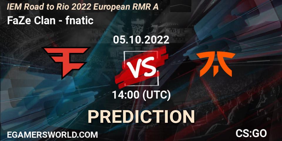 FaZe Clan vs fnatic: Match Prediction. 05.10.22, CS2 (CS:GO), IEM Road to Rio 2022 European RMR A