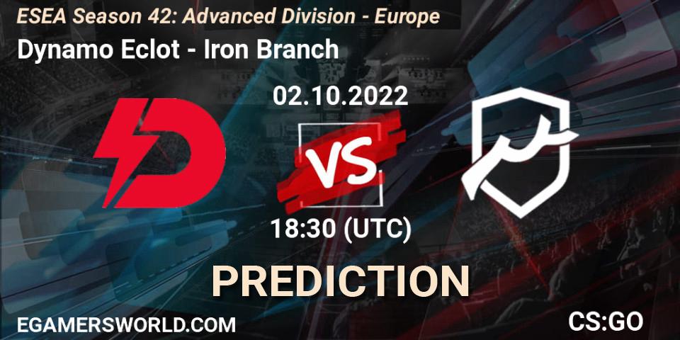 Dynamo Eclot vs Iron Branch: Match Prediction. 02.10.2022 at 16:10, Counter-Strike (CS2), ESEA Season 42: Advanced Division - Europe