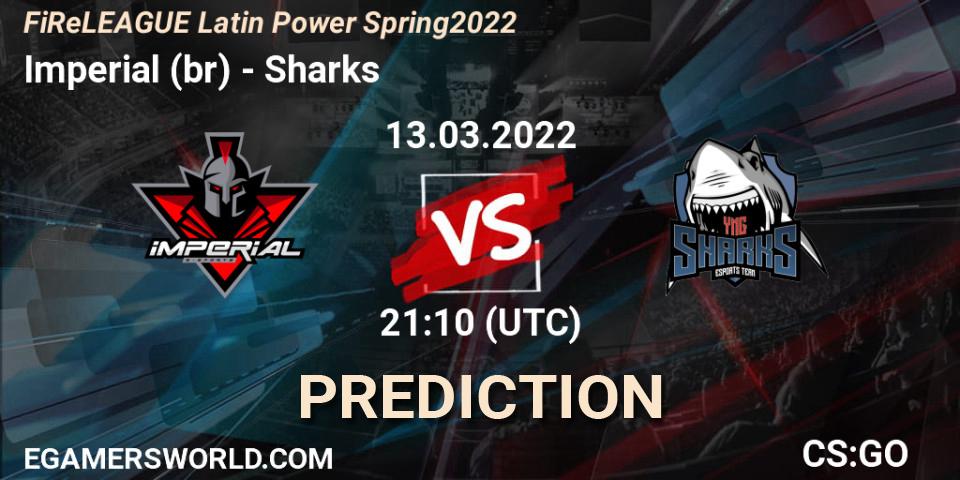 Imperial (br) vs Sharks: Match Prediction. 13.03.2022 at 21:10, Counter-Strike (CS2), FiReLEAGUE Latin Power Spring 2022