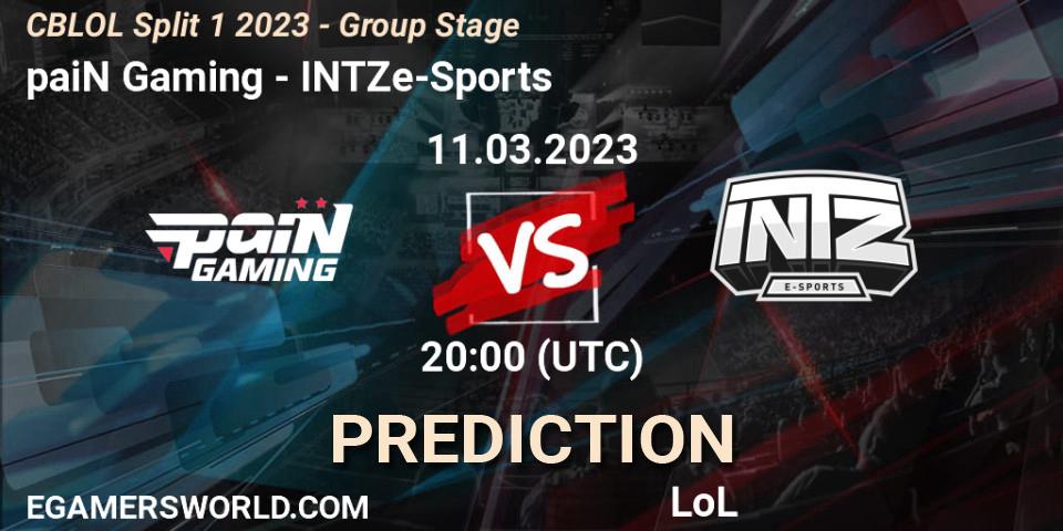 paiN Gaming vs INTZ e-Sports: Match Prediction. 11.03.2023 at 20:10, LoL, CBLOL Split 1 2023 - Group Stage