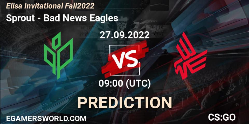 Sprout vs Bad News Eagles: Match Prediction. 27.09.2022 at 09:00, Counter-Strike (CS2), Elisa Invitational Fall 2022