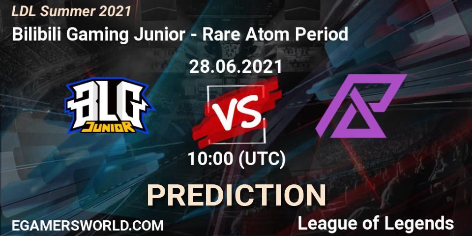 Bilibili Gaming Junior vs Rare Atom Period: Match Prediction. 28.06.2021 at 11:30, LoL, LDL Summer 2021