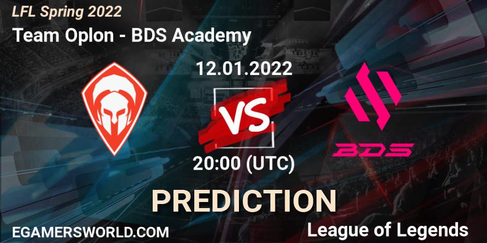 Team Oplon vs BDS Academy: Match Prediction. 12.01.2022 at 20:20, LoL, LFL Spring 2022