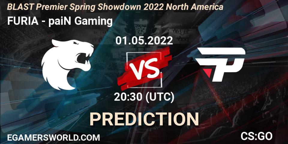 FURIA vs paiN Gaming: Match Prediction. 01.05.2022 at 21:05, Counter-Strike (CS2), BLAST Premier Spring Showdown 2022 North America
