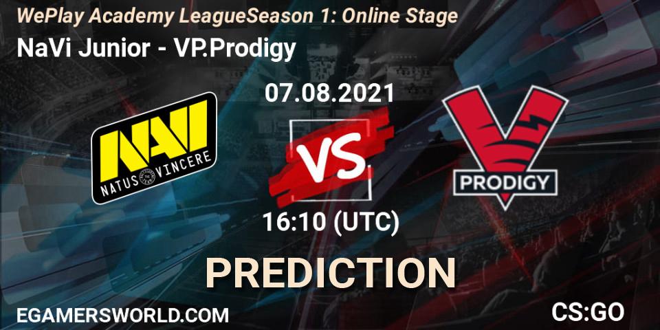 NaVi Junior vs VP.Prodigy: Match Prediction. 07.08.2021 at 16:10, Counter-Strike (CS2), WePlay Academy League Season 1: Online Stage