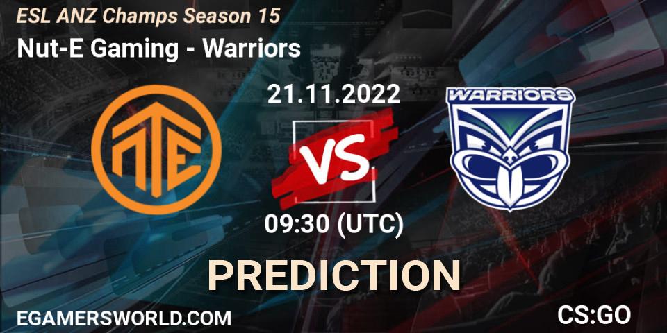 Nut-E Gaming vs Warriors: Match Prediction. 21.11.2022 at 09:30, Counter-Strike (CS2), ESL ANZ Champs Season 15