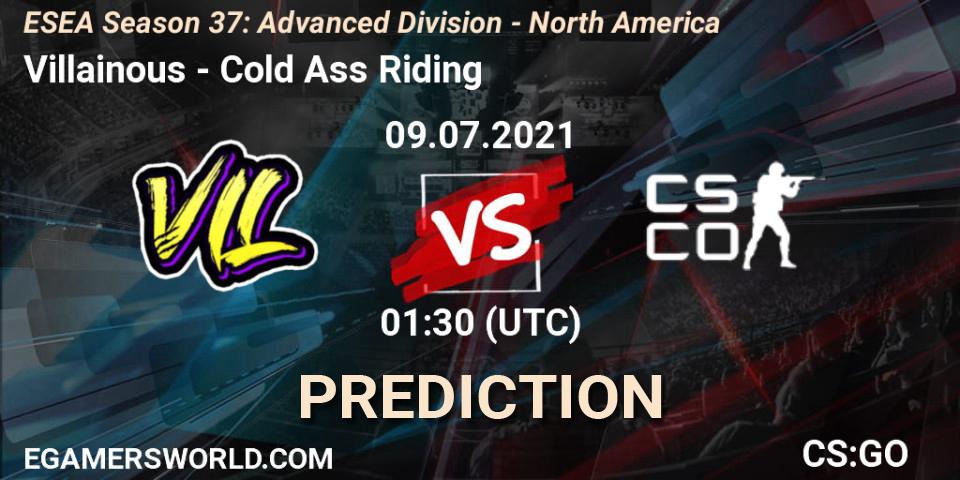 Villainous vs Cold Ass Riding: Match Prediction. 09.07.2021 at 01:30, Counter-Strike (CS2), ESEA Season 37: Advanced Division - North America