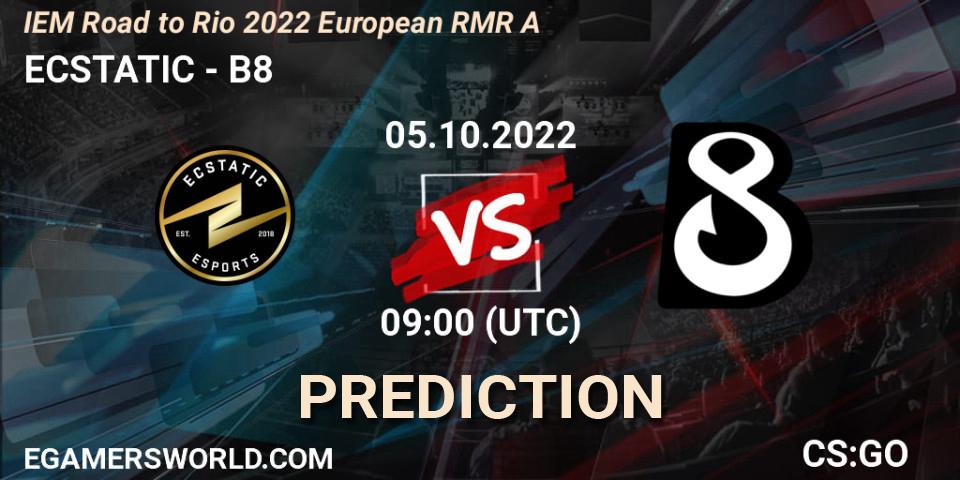ECSTATIC vs B8: Match Prediction. 05.10.22, CS2 (CS:GO), IEM Road to Rio 2022 European RMR A