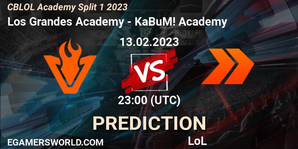 Los Grandes Academy vs KaBuM! Academy: Match Prediction. 14.02.23, LoL, CBLOL Academy Split 1 2023