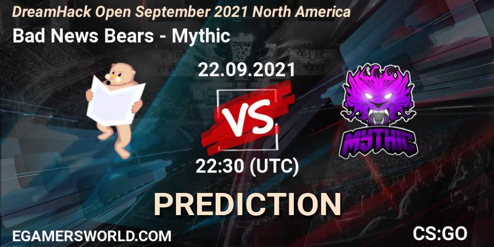 Bad News Bears vs Mythic: Match Prediction. 22.09.21, CS2 (CS:GO), DreamHack Open September 2021 North America