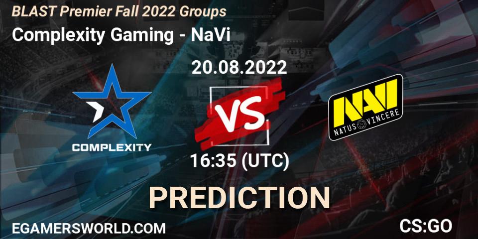 Complexity Gaming vs NaVi: Match Prediction. 20.08.2022 at 16:35, Counter-Strike (CS2), BLAST Premier Fall 2022 Groups