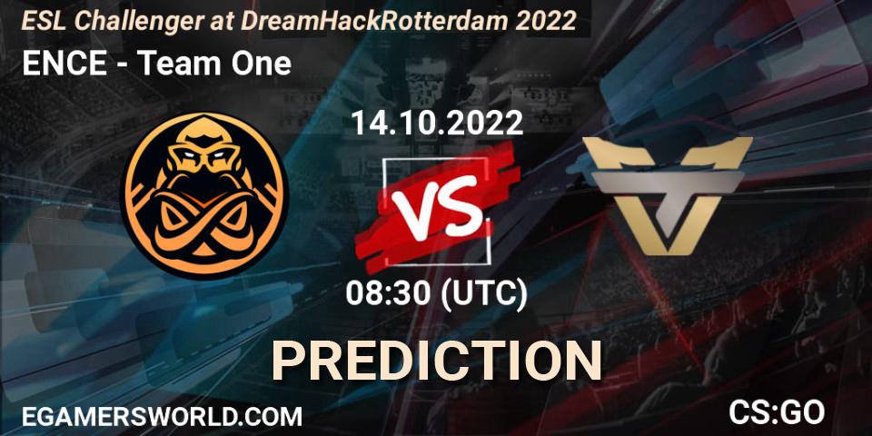 ENCE vs Team One: Match Prediction. 14.10.2022 at 08:30, Counter-Strike (CS2), ESL Challenger at DreamHack Rotterdam 2022