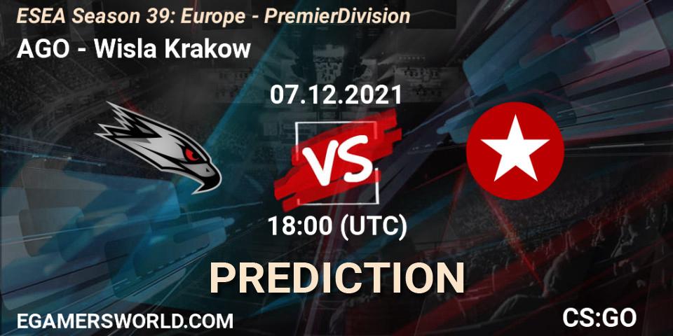 AGO vs Wisla Krakow: Match Prediction. 07.12.2021 at 18:15, Counter-Strike (CS2), ESEA Season 39: Europe - Premier Division
