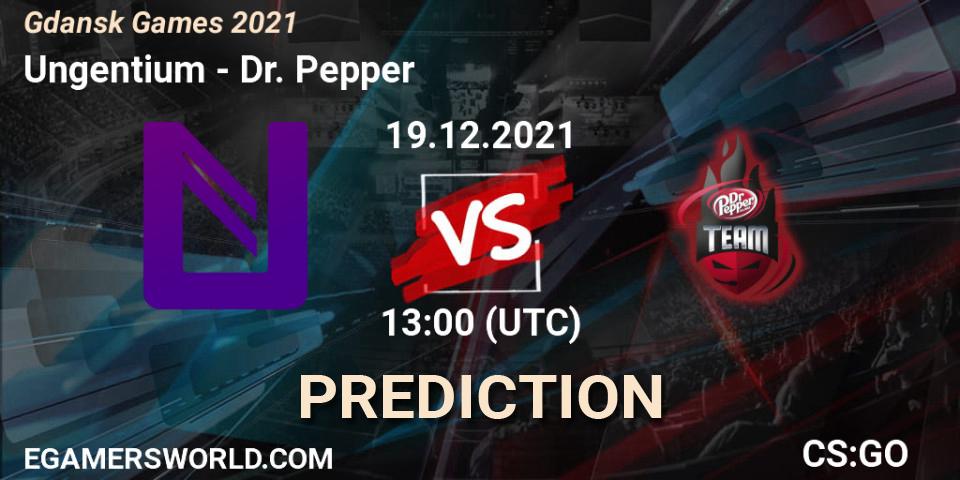 Ungentium vs Dr. Pepper: Match Prediction. 19.12.2021 at 13:35, Counter-Strike (CS2), Gdańsk Games 2021