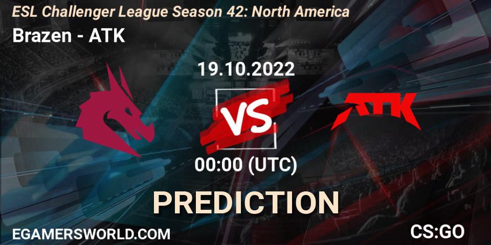 Brazen vs ATK: Match Prediction. 19.10.22, CS2 (CS:GO), ESL Challenger League Season 42: North America