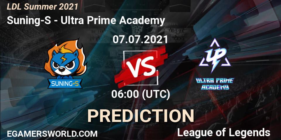 Suning-S vs Ultra Prime Academy: Match Prediction. 07.07.2021 at 06:00, LoL, LDL Summer 2021