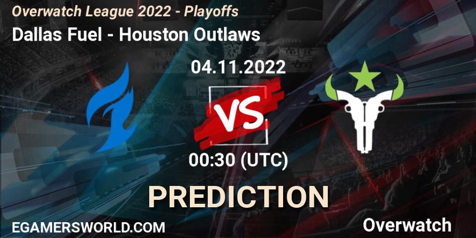 Dallas Fuel vs Houston Outlaws: Match Prediction. 04.11.22, Overwatch, Overwatch League 2022 - Playoffs