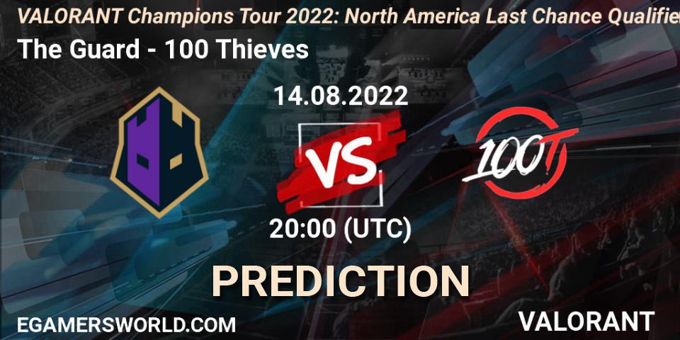 The Guard vs 100 Thieves: Match Prediction. 14.08.2022 at 20:15, VALORANT, VCT 2022: North America Last Chance Qualifier