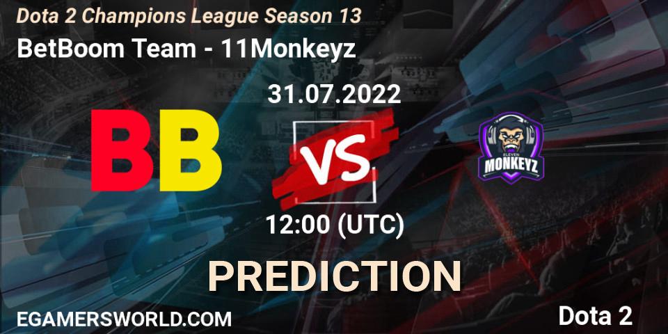 BetBoom Team vs 11Monkeyz: Match Prediction. 31.07.2022 at 12:00, Dota 2, Dota 2 Champions League Season 13