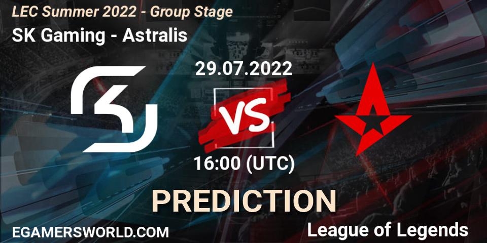 SK Gaming vs Astralis: Match Prediction. 29.07.2022 at 16:00, LoL, LEC Summer 2022 - Group Stage