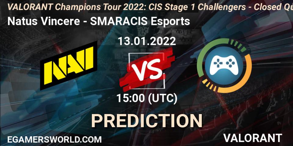 Natus Vincere vs SMARACIS Esports: Match Prediction. 13.01.2022 at 15:00, VALORANT, VCT 2022: CIS Stage 1 Challengers - Closed Qualifier 1