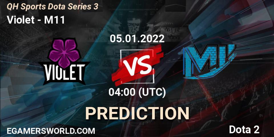 Violet vs M11: Match Prediction. 05.01.2022 at 04:10, Dota 2, QH Sports Dota Series 3