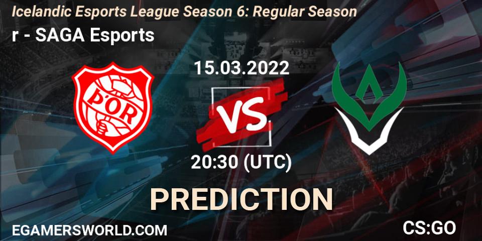 Þór vs SAGA Esports: Match Prediction. 15.03.2022 at 20:30, Counter-Strike (CS2), Icelandic Esports League Season 6: Regular Season