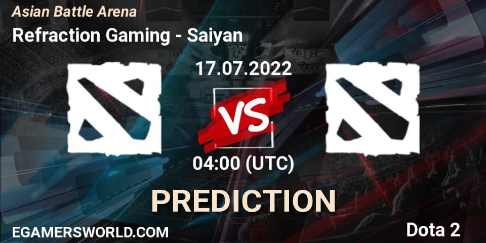 Refraction Gaming vs Saiyan: Match Prediction. 17.07.2022 at 04:07, Dota 2, Asian Battle Arena