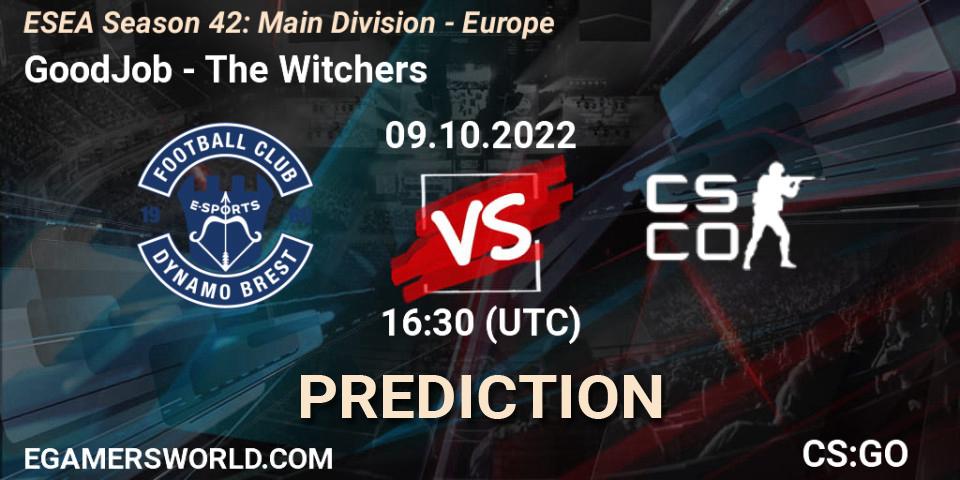 GoodJob vs The Witchers: Match Prediction. 09.10.22, CS2 (CS:GO), ESEA Season 42: Main Division - Europe