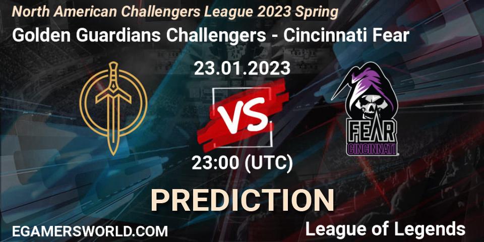 Golden Guardians Challengers vs Cincinnati Fear: Match Prediction. 23.01.2023 at 23:00, LoL, NACL 2023 Spring - Group Stage