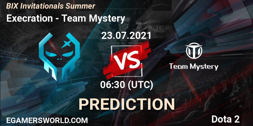 Execration vs Team Mystery: Match Prediction. 23.07.21, Dota 2, BIX Invitationals Summer