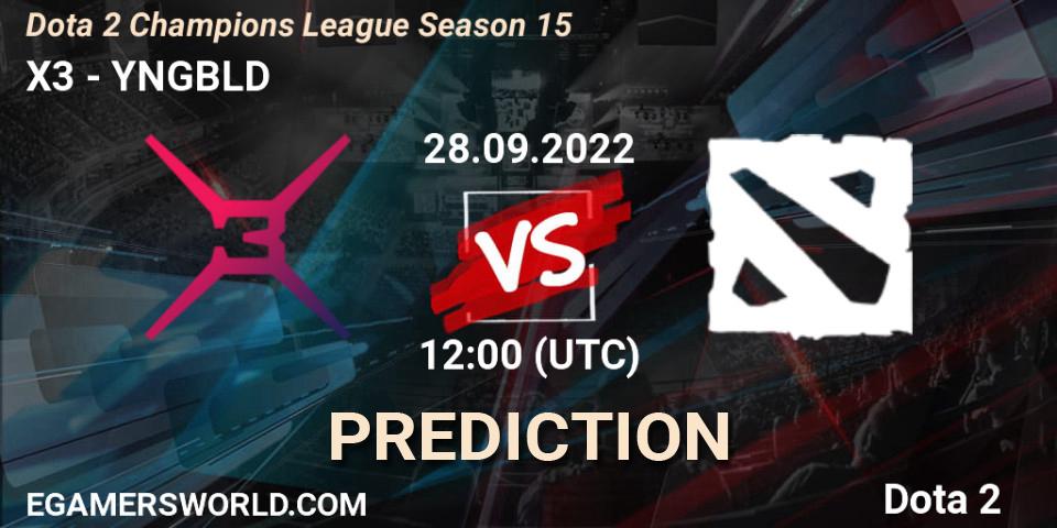 X3 vs YNGBLD: Match Prediction. 28.09.2022 at 12:01, Dota 2, Dota 2 Champions League Season 15