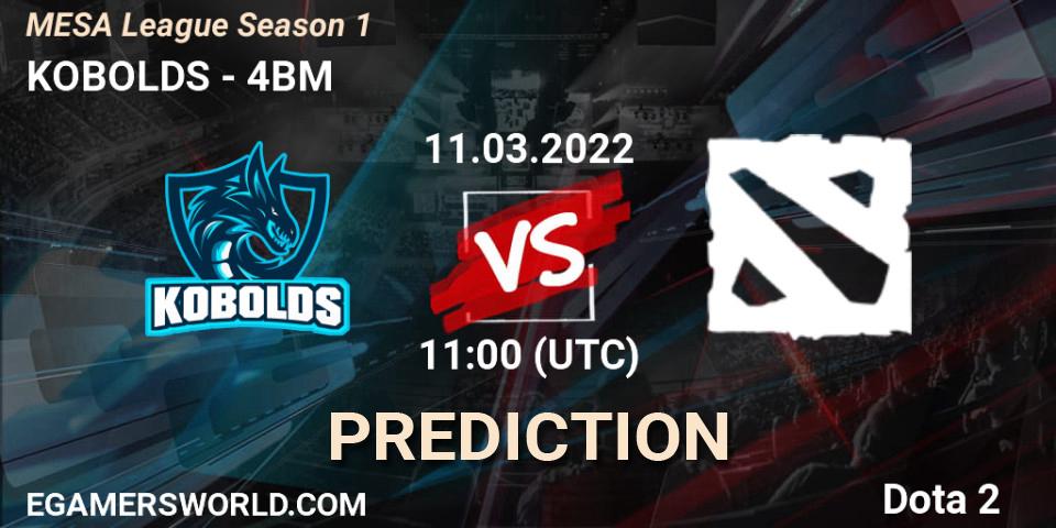 KOBOLDS vs 4BM: Match Prediction. 11.03.2022 at 11:08, Dota 2, MESA League Season 1