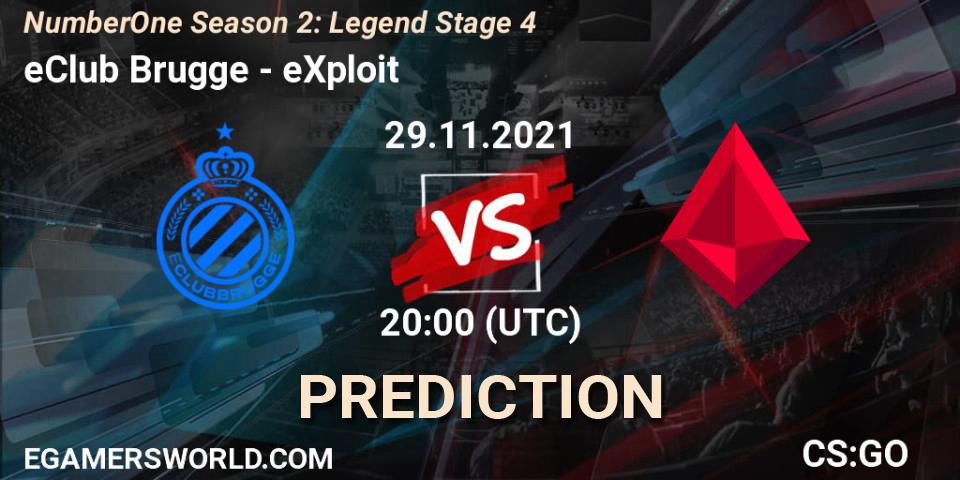 eClub Brugge vs eXploit: Match Prediction. 29.11.2021 at 20:30, Counter-Strike (CS2), NumberOne Season 2: Legend Stage 4