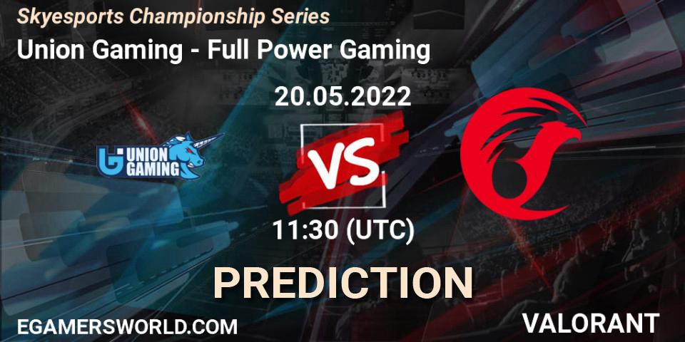 Union Gaming vs Full Power Gaming: Match Prediction. 20.05.2022 at 14:30, VALORANT, Skyesports Championship Series